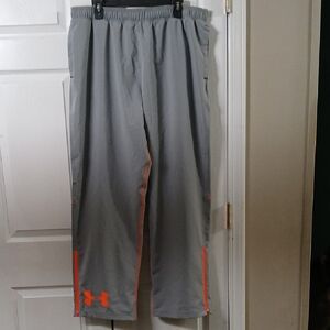 Under Armour Gray joggers track pants with Vibrant Orange Details Sz 2XL NWOT